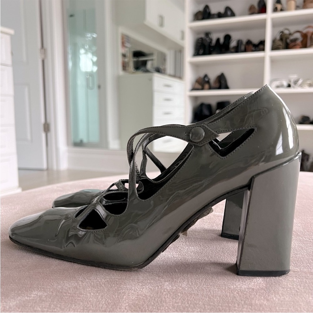 Rare! Vintage Miu Miu Prada Vernice Heels - color Gendarme (grey) - size 37 - Picture 3 of 9